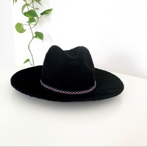 Harlow | Black Woven Panama Style Hat